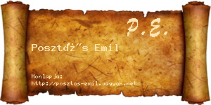 Posztós Emil névjegykártya